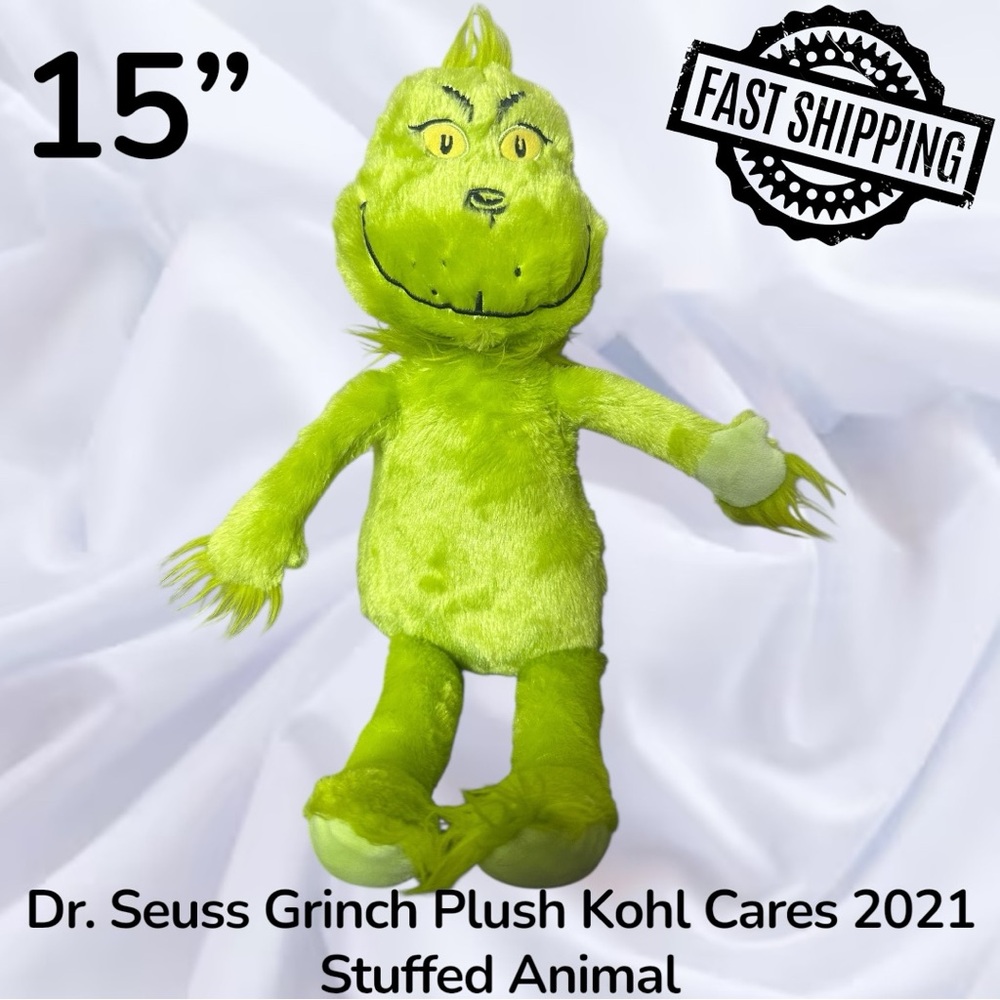 Dr. Seuss Grinch 15" Plush Kohl Cares 2021 EUC Stuffed Animal FAST SHIPPING
